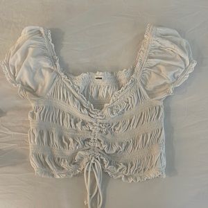White Garage Crop Top